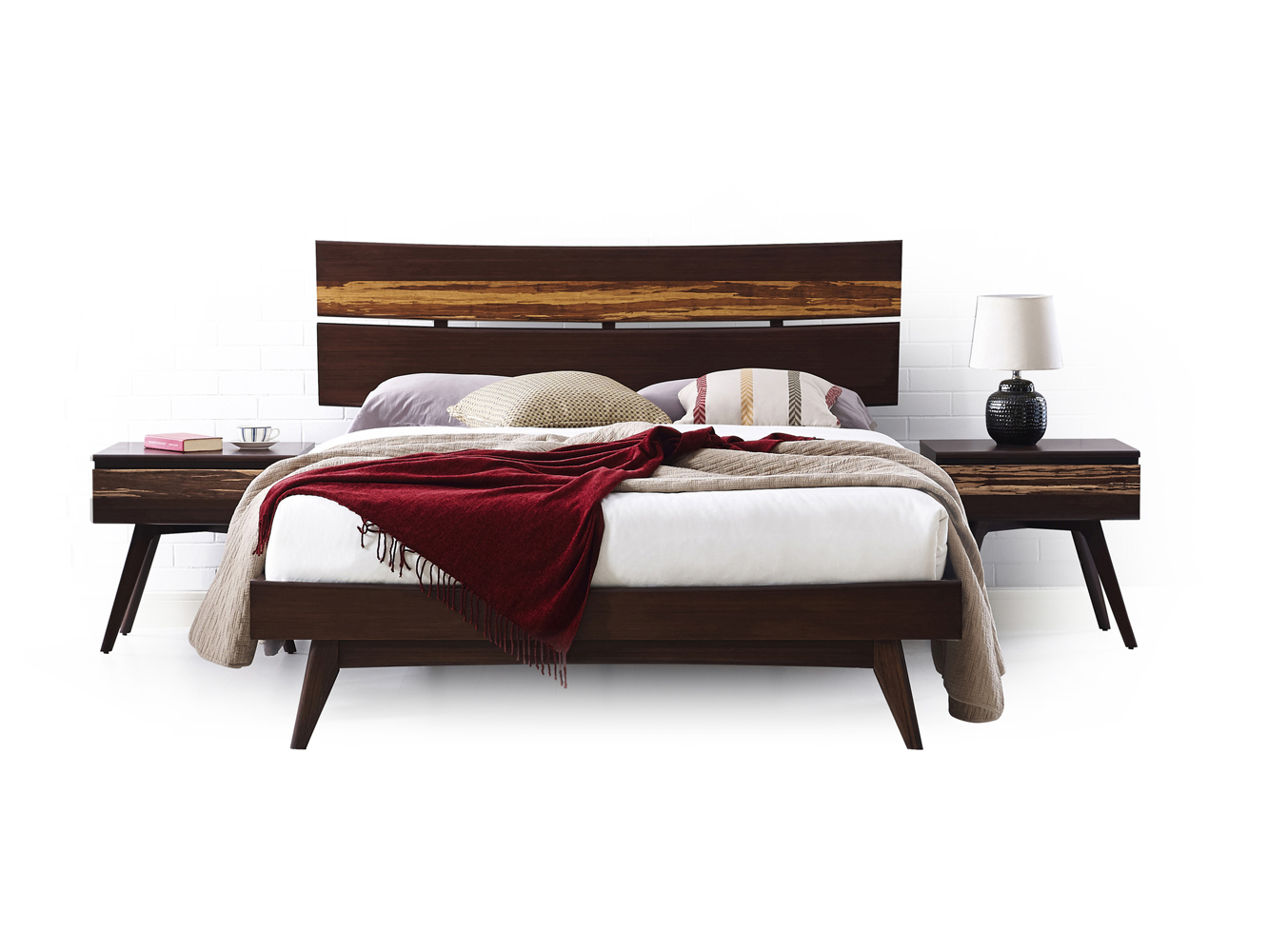 Greenington AZARA Bamboo Eastern King Platform Bed - Sable with Exotic Tiger