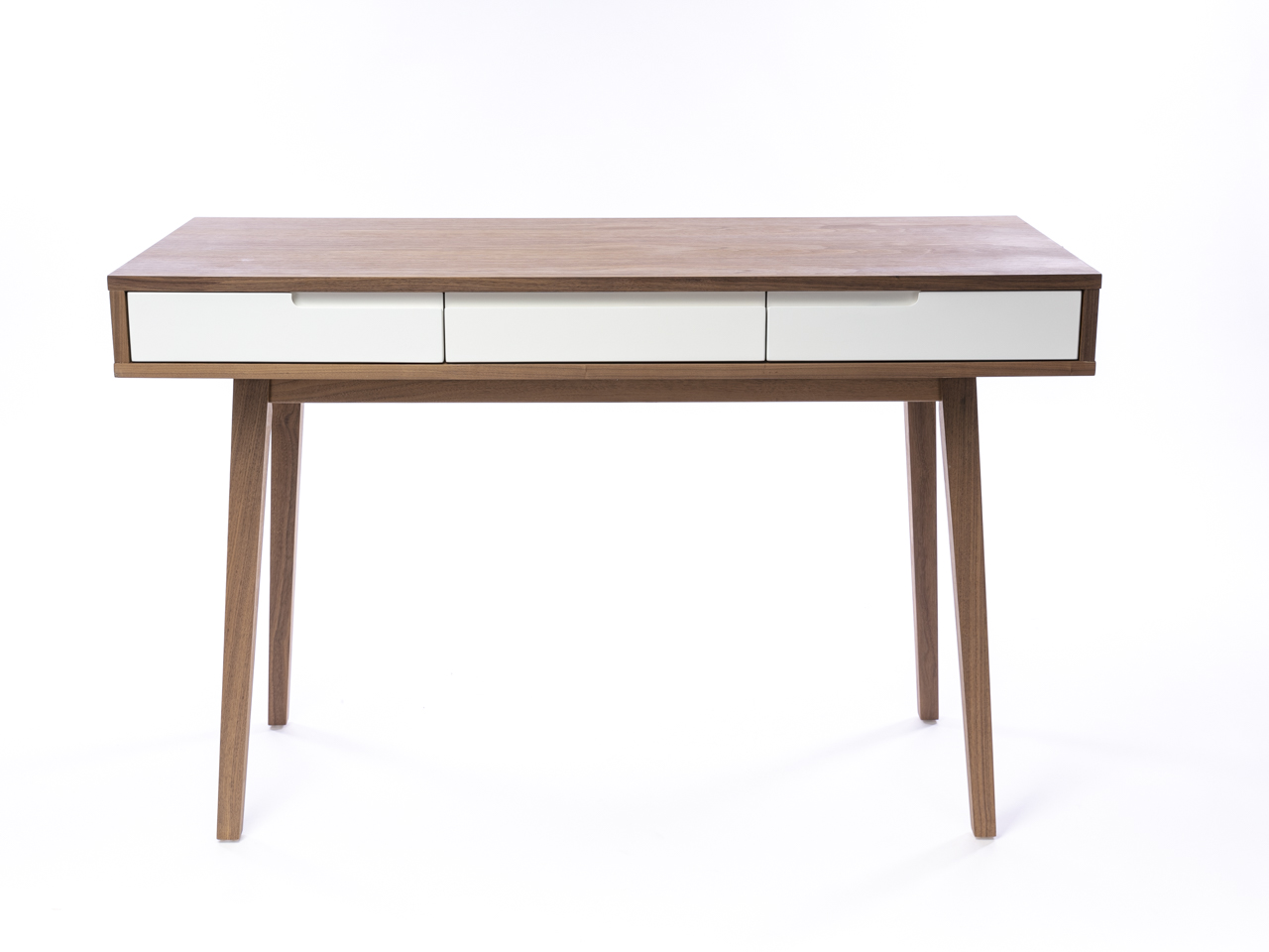 White and store walnut desk