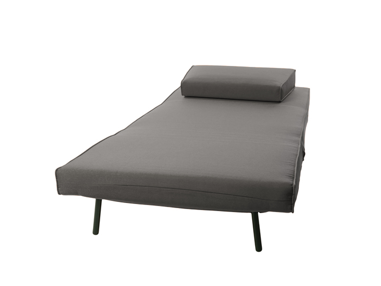 Stevie Single Sofa Bed W Wood Leg In Grey Fabric 