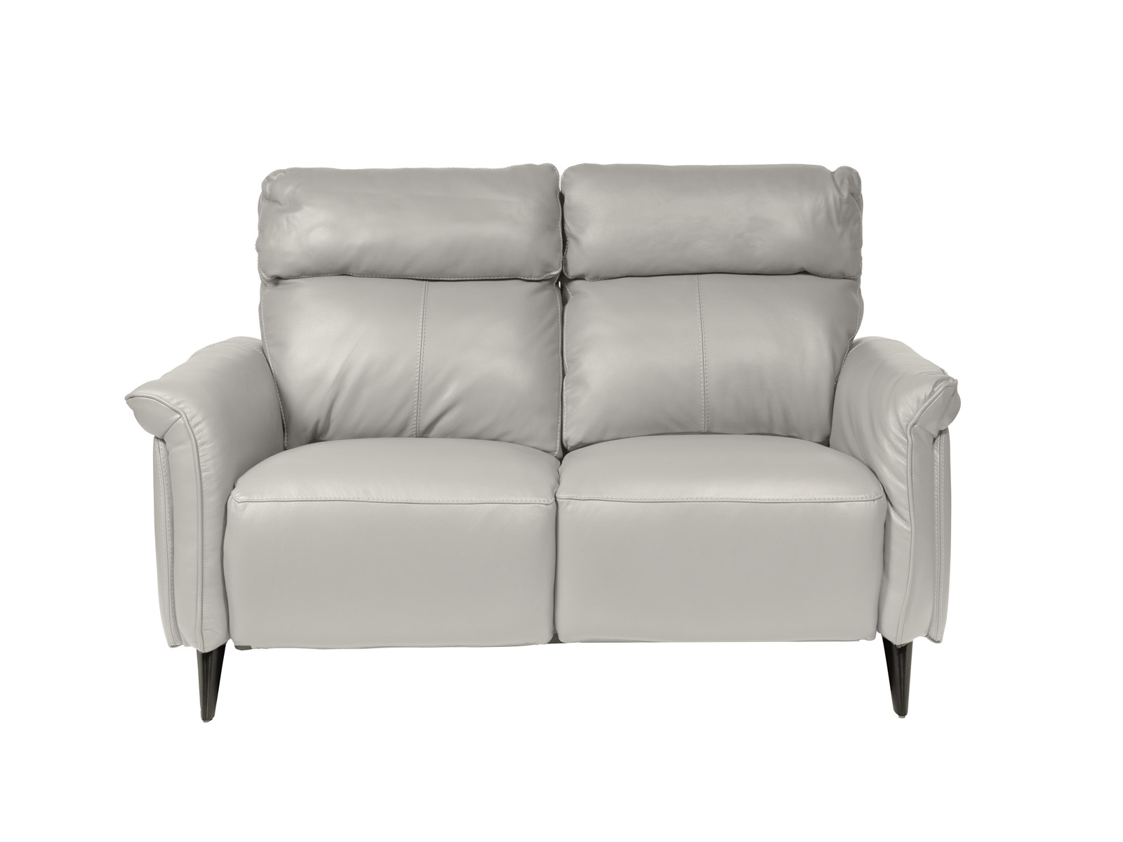 Brad Reclining Loveseat With Power Usb in Light Grey Leather INspiration Interiors