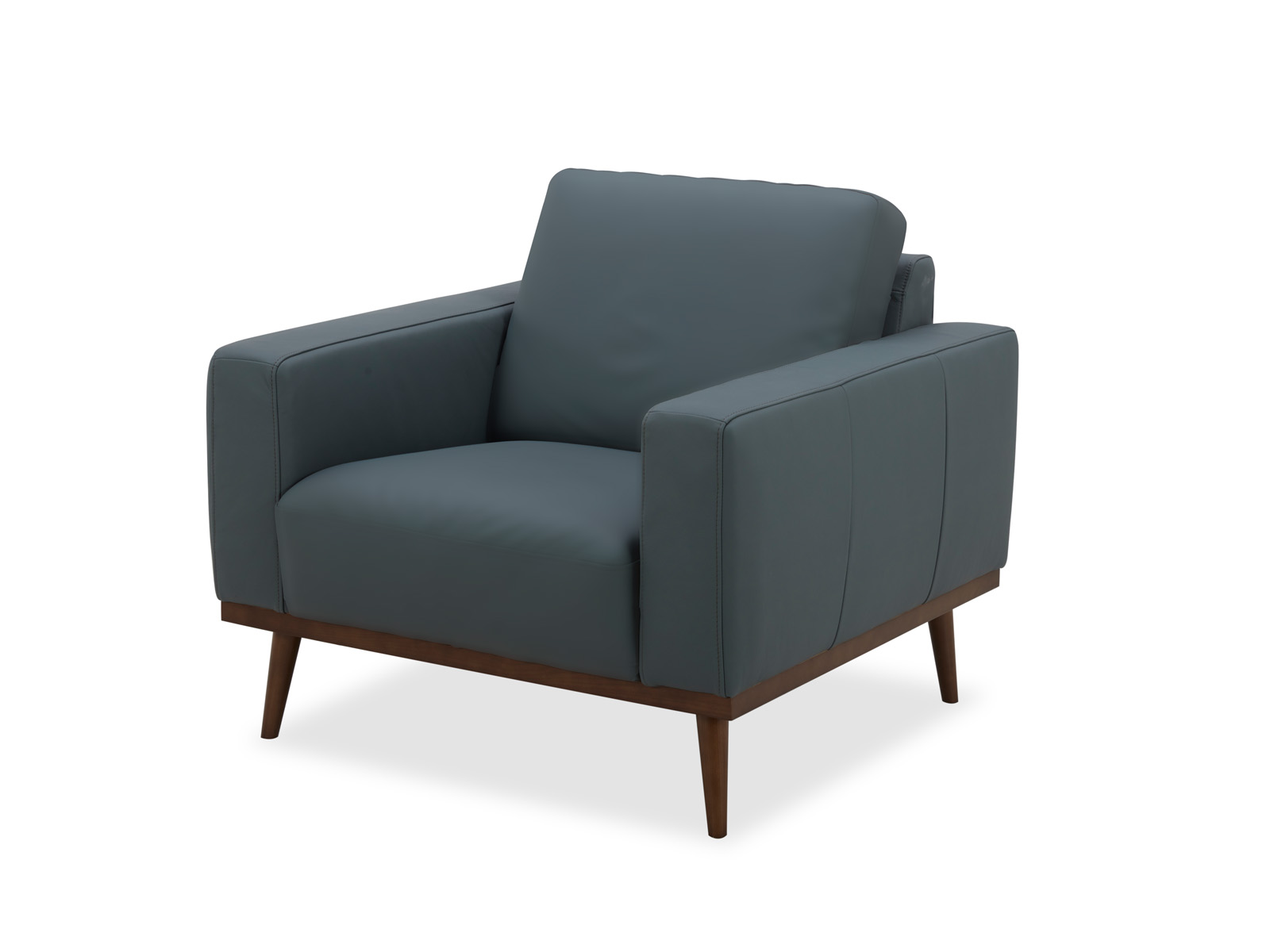 Owen Armchair in Ocean Blue Leather INspiration Interiors
