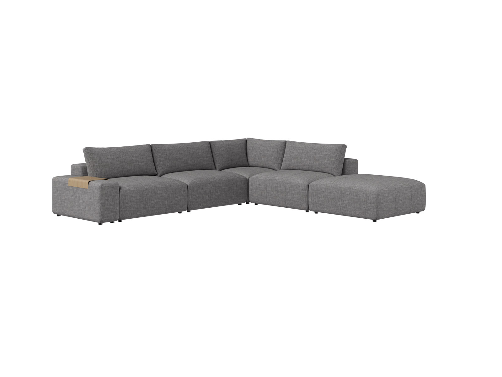 Xander Sectional In Slate Fabric INspiration Interiors