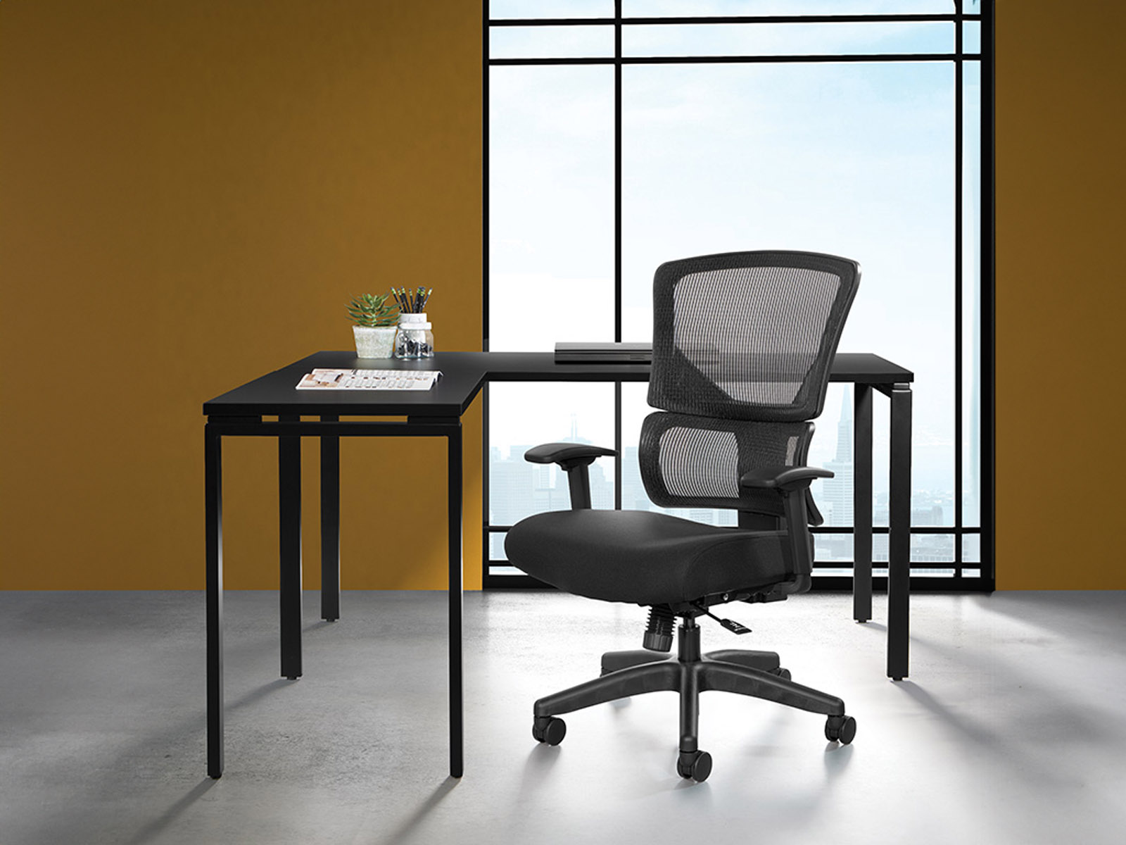 Vertical Matrix Back Managers Chair In Black | INspiration Interiors